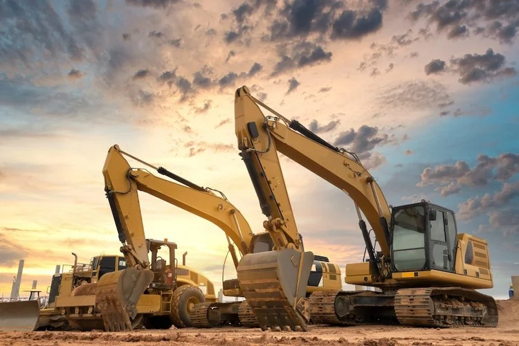 Excavator working on a construction site