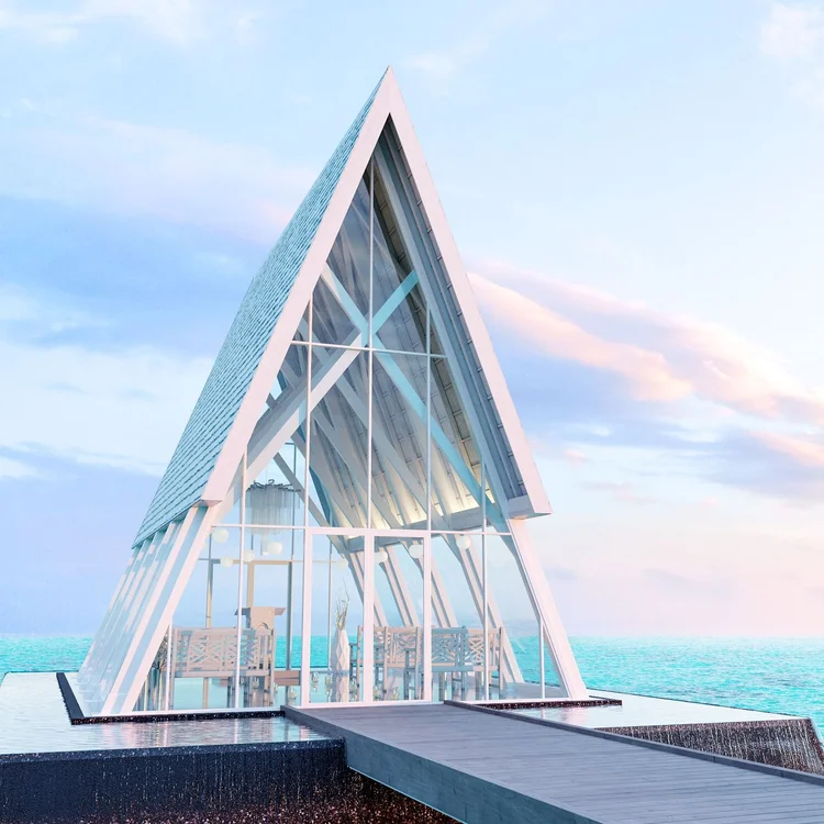Glasshouse structure built with supplied materials