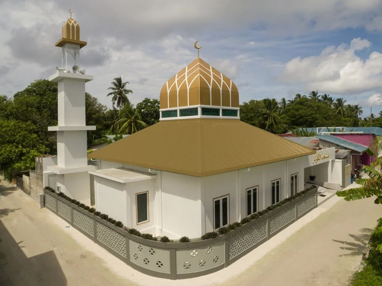 Mosque interior finished with supplied materials