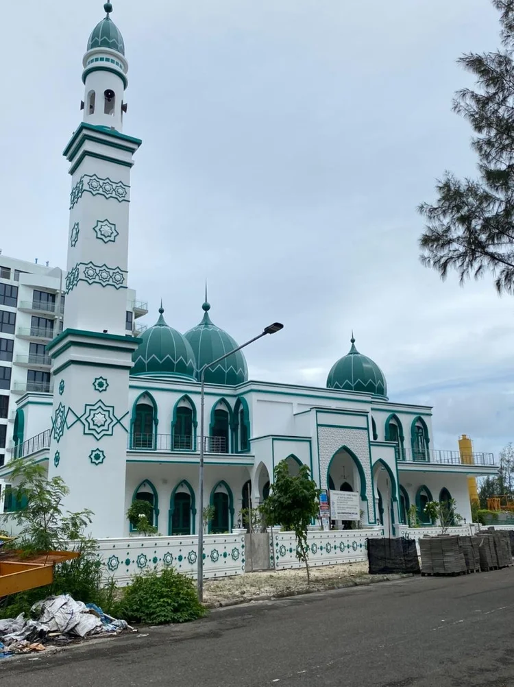 Mosque exterior with detailed stonework