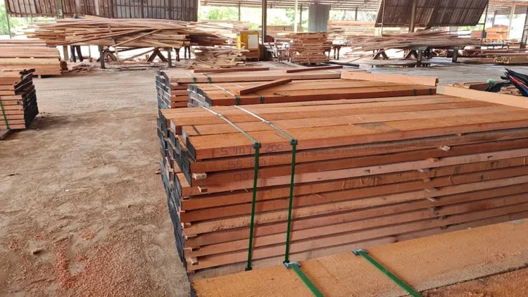 Stacked sawn timber supplied by Novaxcorp